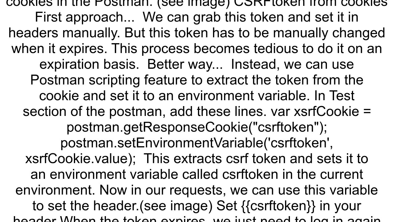 Django restapi Postman can39t see CSRF token