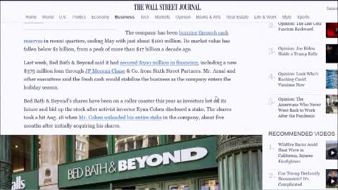 Bed Bath Beyond CFO commits suicide, SEC investigates stock manipulation