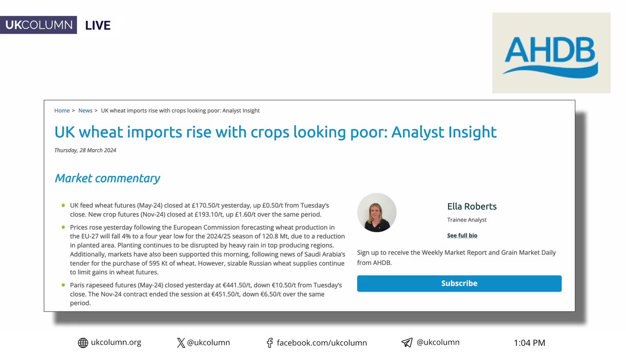 Is The UK Government Leading Us Into Food Shortages? - UK Column News