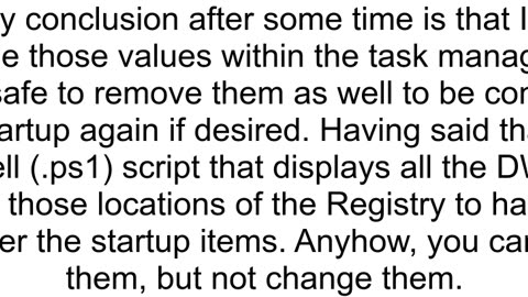 How to disableenable startup programs through Registry Editor