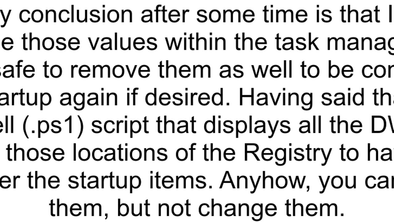 How to disableenable startup programs through Registry Editor