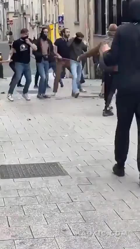 French Proud Boys Bump Into French Antifa.............