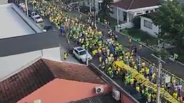 Demonstration now ,11.18.2022 in battalion 62 bi Joinville Brazil