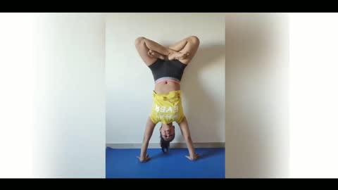 Indian Beautiful girl handstand yoga | YOGA INDIAN GIRL