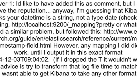 Kibana Use timestamp from log file instead of timestamp