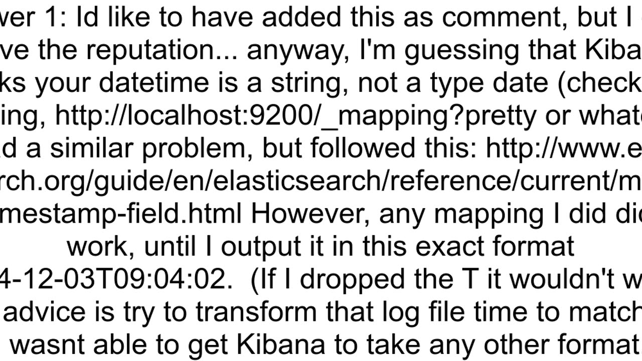 Kibana Use timestamp from log file instead of timestamp