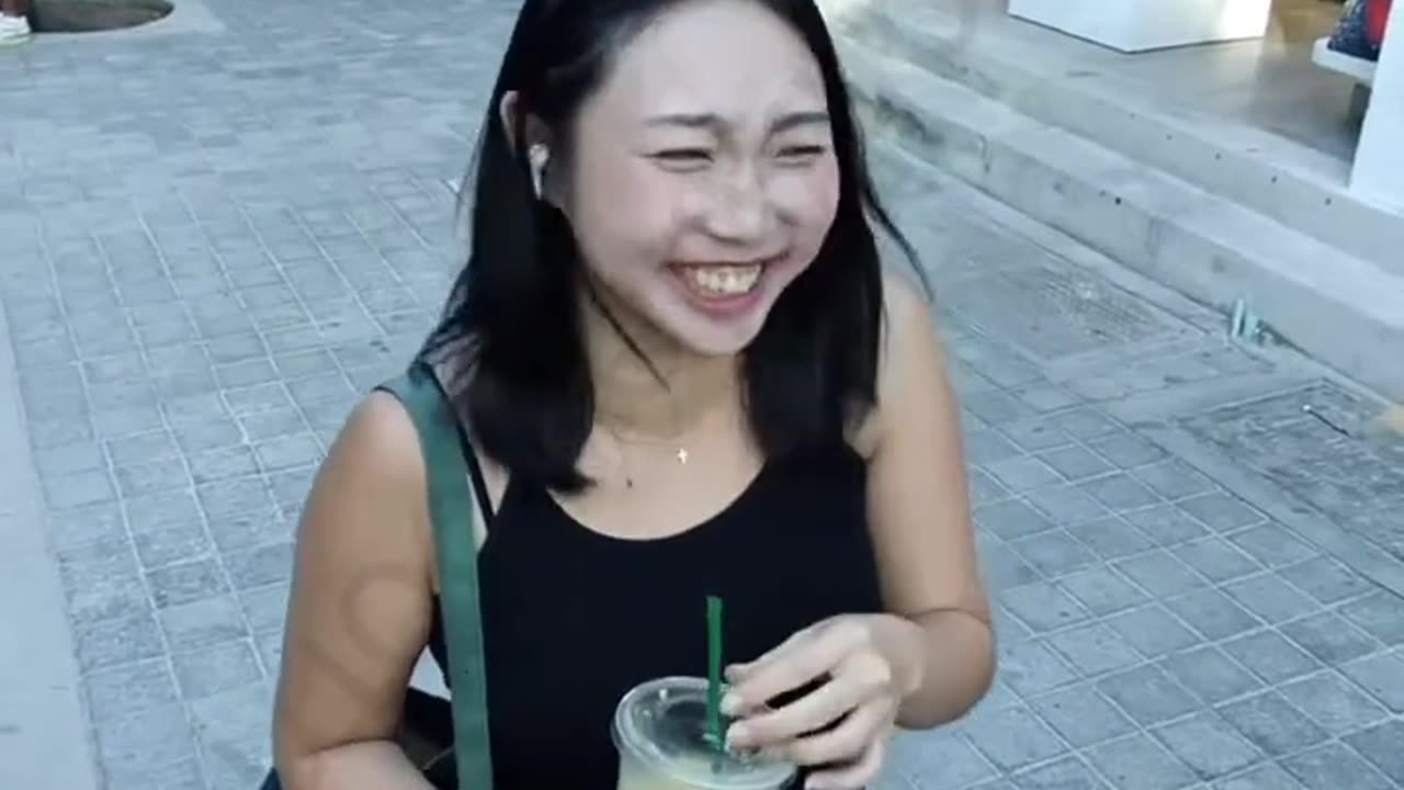 Korean Woman Was Too Excited And Scared To Touch The Black Man Package