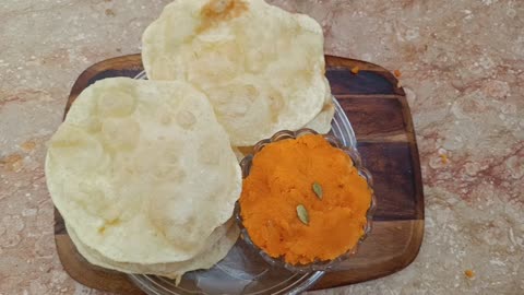 Halwa and Poori Recipe | Halwa poori Breakfast