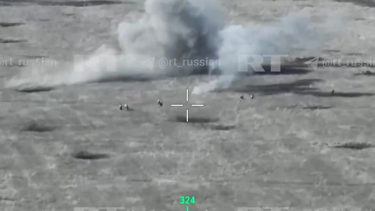 Panicked Retreat of AFU Troops Across an Open Field Under Heavy Shelling