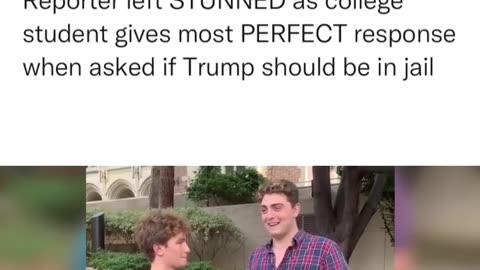 PERFECT response when asked if Trump should be in jail