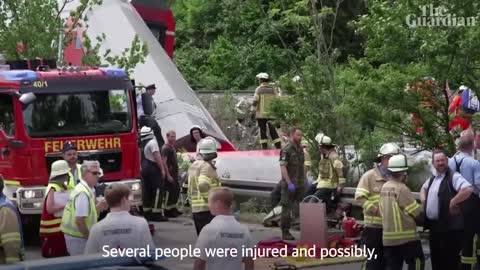 Double-decker train derails in southern Germany