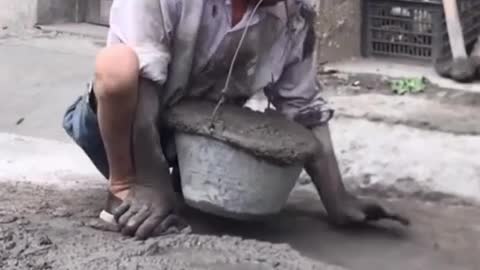 Disabled father works as a builder to earn money to support his children