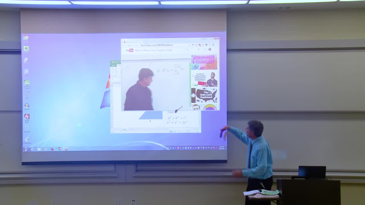 Math Professor Fixes Projector Screen (April Fools Prank)