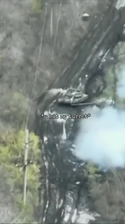 Ukrainian Hops Out of the Tree Line and Hit Russian Tank ATGM Point Blank