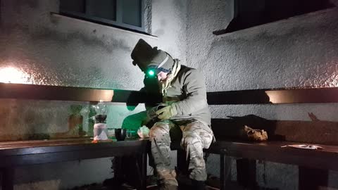 Making a coffee. POSTBRIDGE. DARTMOOR. 14th Dec 2022