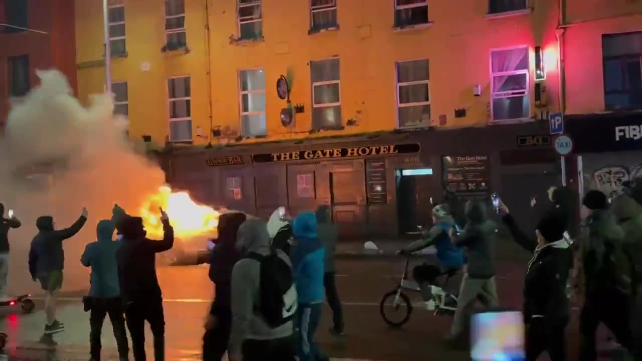 Police car set alight in Ireland