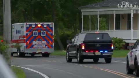 Donald trump Convoy leaves New Jersey