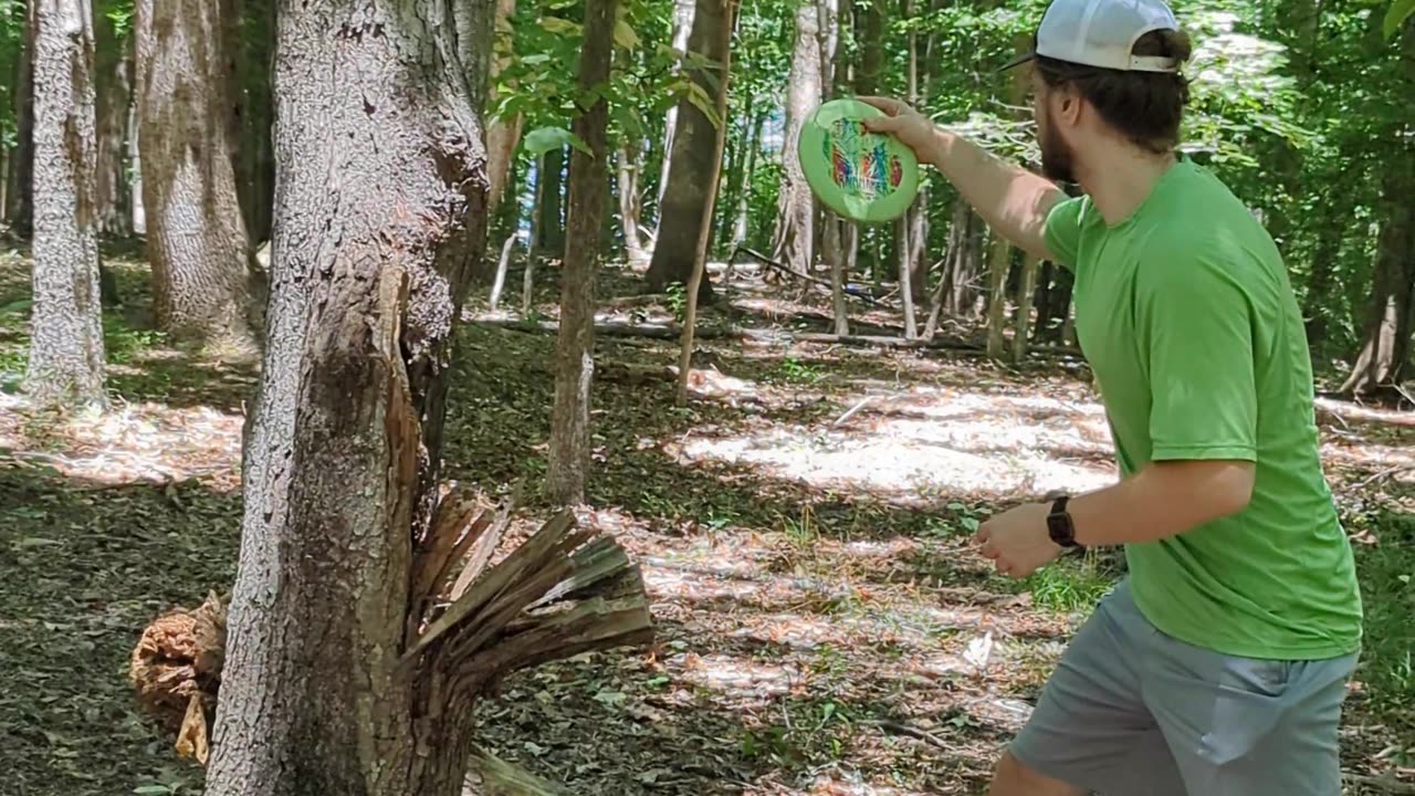 discgolf hole 17 at Chris Greene Lake Disc Golf Course (practice)