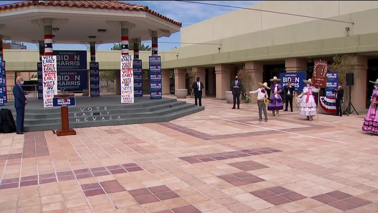 CROWD COMPARISON OF 2020 PRESIDENTIAL CANDIDATES: Joe Biden Campaigns in East Las Vegas, Nevada