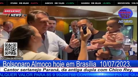 Bolsonaro Almoço hoje em Brasília 10/07/2023.