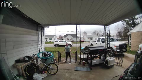 Boy Slips Running After Pool Float