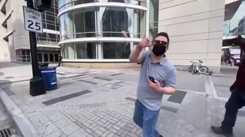 Male Karen Cuck Loses His Mind Over Freedom Truckers In Washington D.C. (Mass Formation Psychosis?)