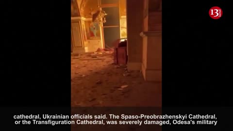 Fire raging inside damaged Odessa cathedral hit by Russian strike