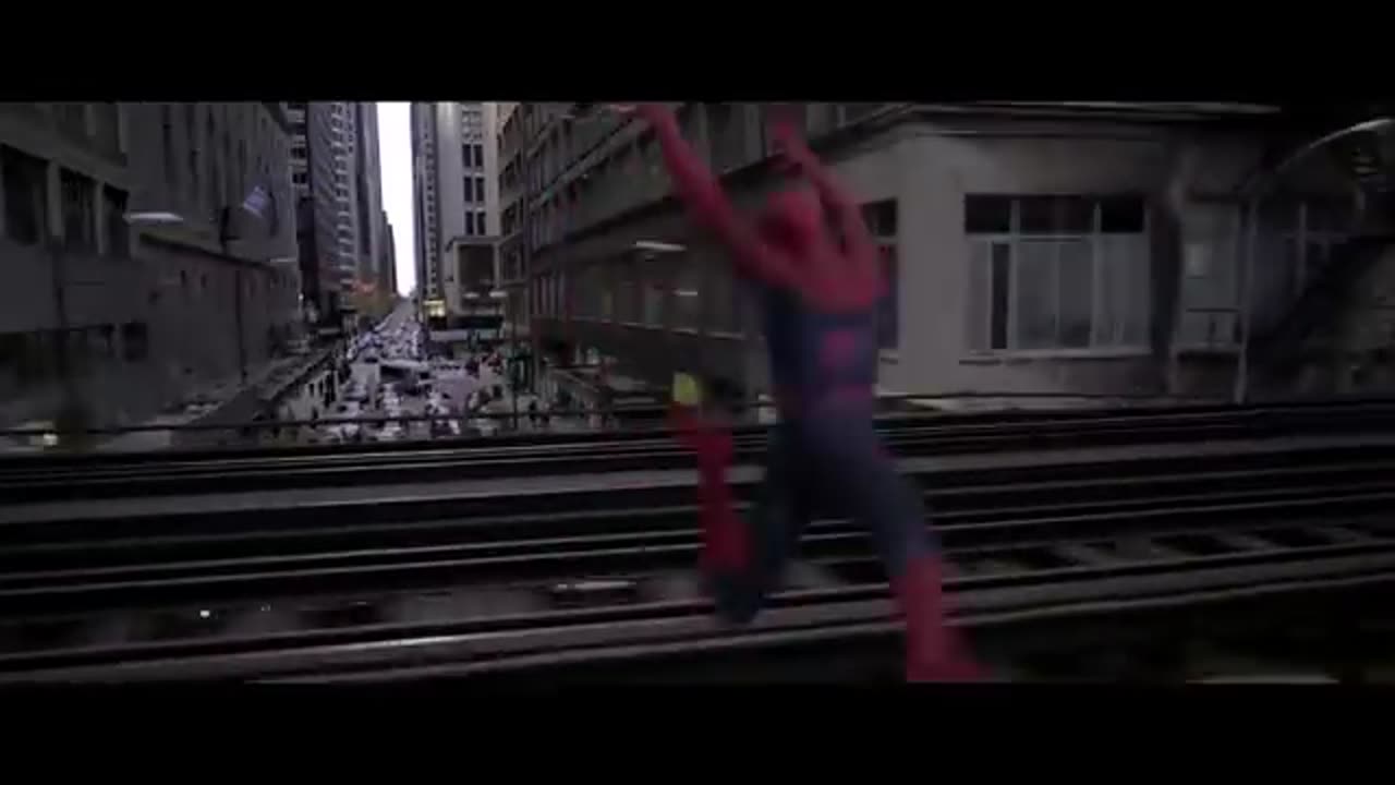 Spiderman stop a train 🚂 from crashing