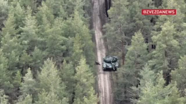 A Russian "Terminator" tank support vehicle destroyed a group of AFU forces near Svatovo.