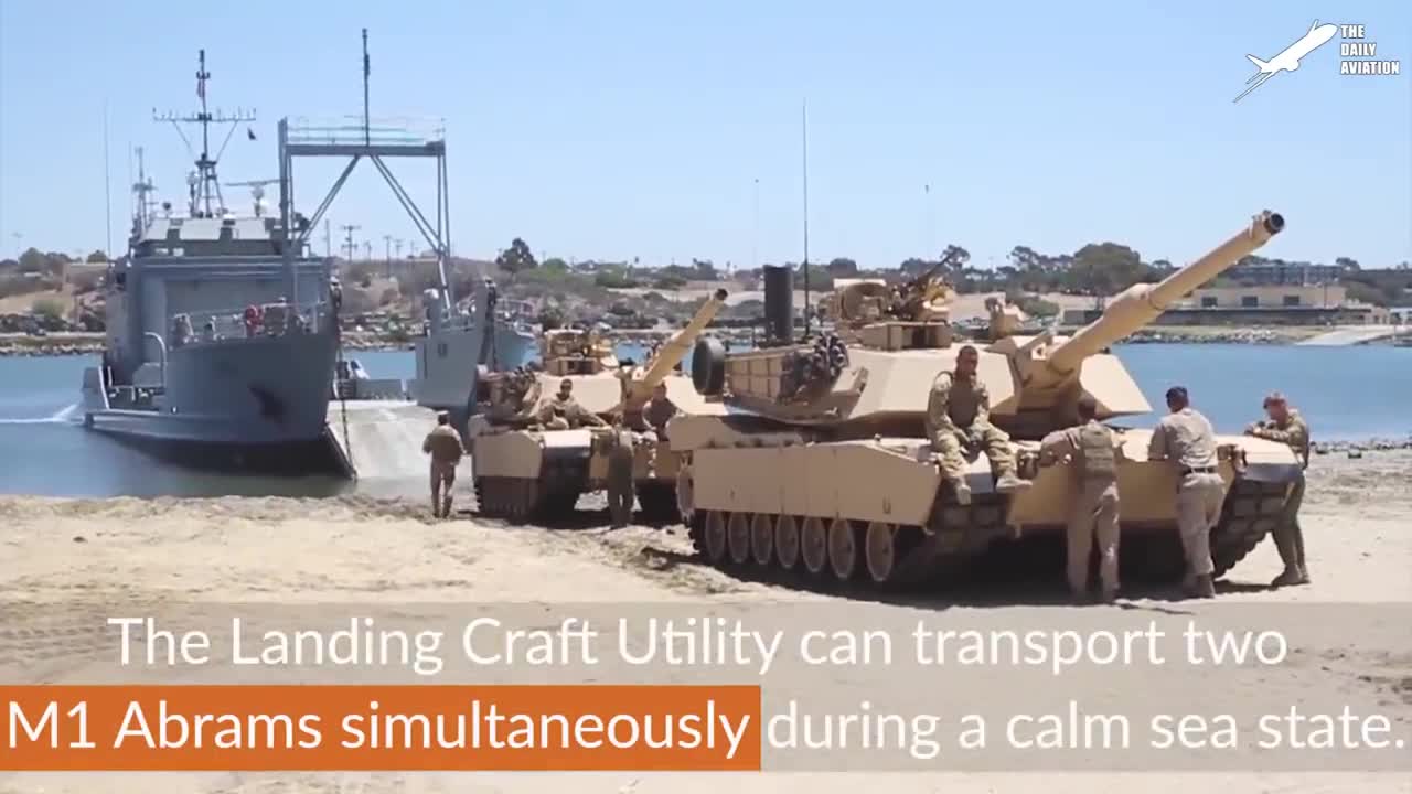 60 Tons US Tank Jump Into Water During Beach Landing