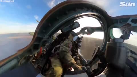 Russian fighter planes fire missiles at Ukrainian military targets