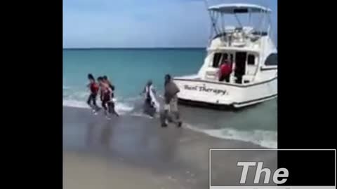 Migrants Entering Jupiter Florida On The Coast