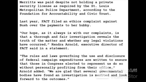 24-0130 - Squad member Bush under investigation by DoJ for allegedly misusing funds