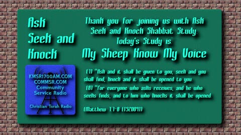 My Sheep Know My Voice Shabbat Study Radio Boradcast