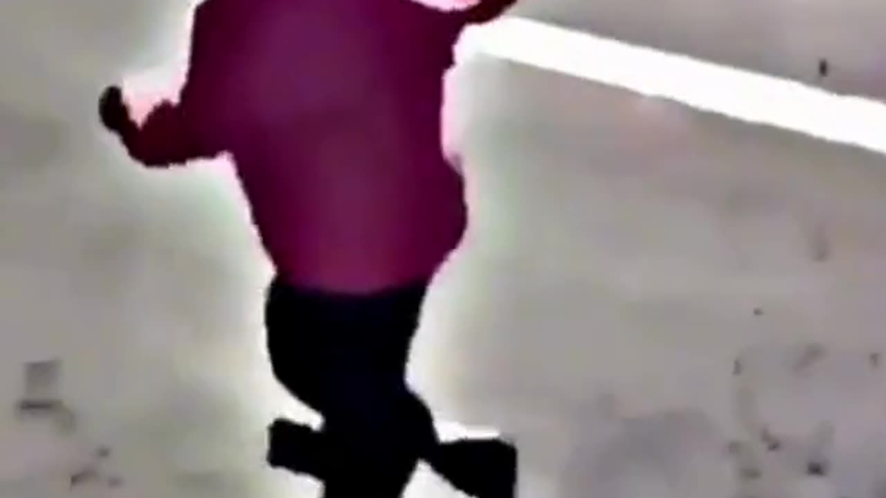 Little boy got scared of his shadow