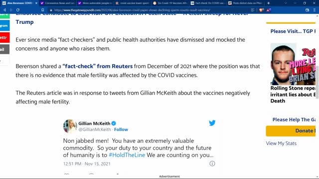 Pfizer vaccine causes lower sperm count