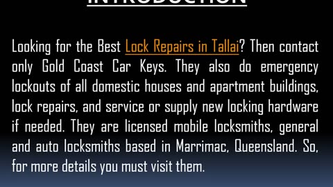 Best Lock Repairs in Tallai