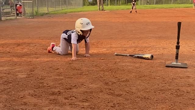 Kiddo at Little League Baseball Swings a Little too Hard