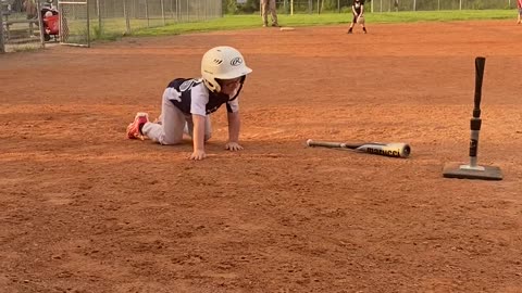 Kiddo at Little League Baseball Swings a Little too Hard