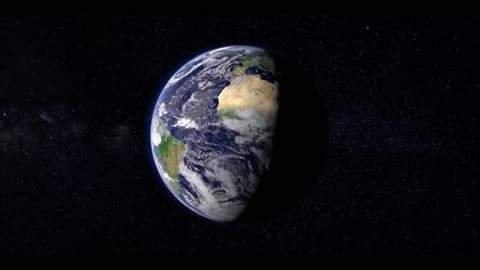 Earth rotating in the space