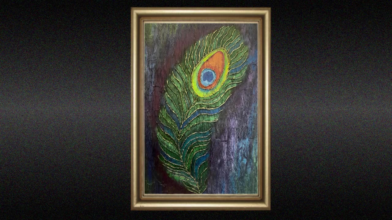 Glue Gun Art - Peacock Feather