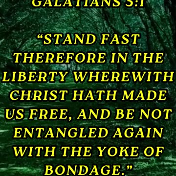 Stand fast therefore in the liberty wherewith Christ hath made us free, and be not entangled again..