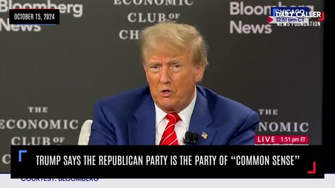 Trump Says the Republican Party is the Party of “Common Sense”