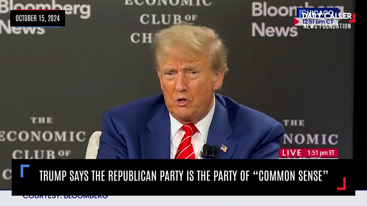 Trump Says the Republican Party is the Party of “Common Sense”