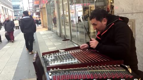 Cimbalom -Open Piano- street performance by George Balan- Stockholm- Sweden