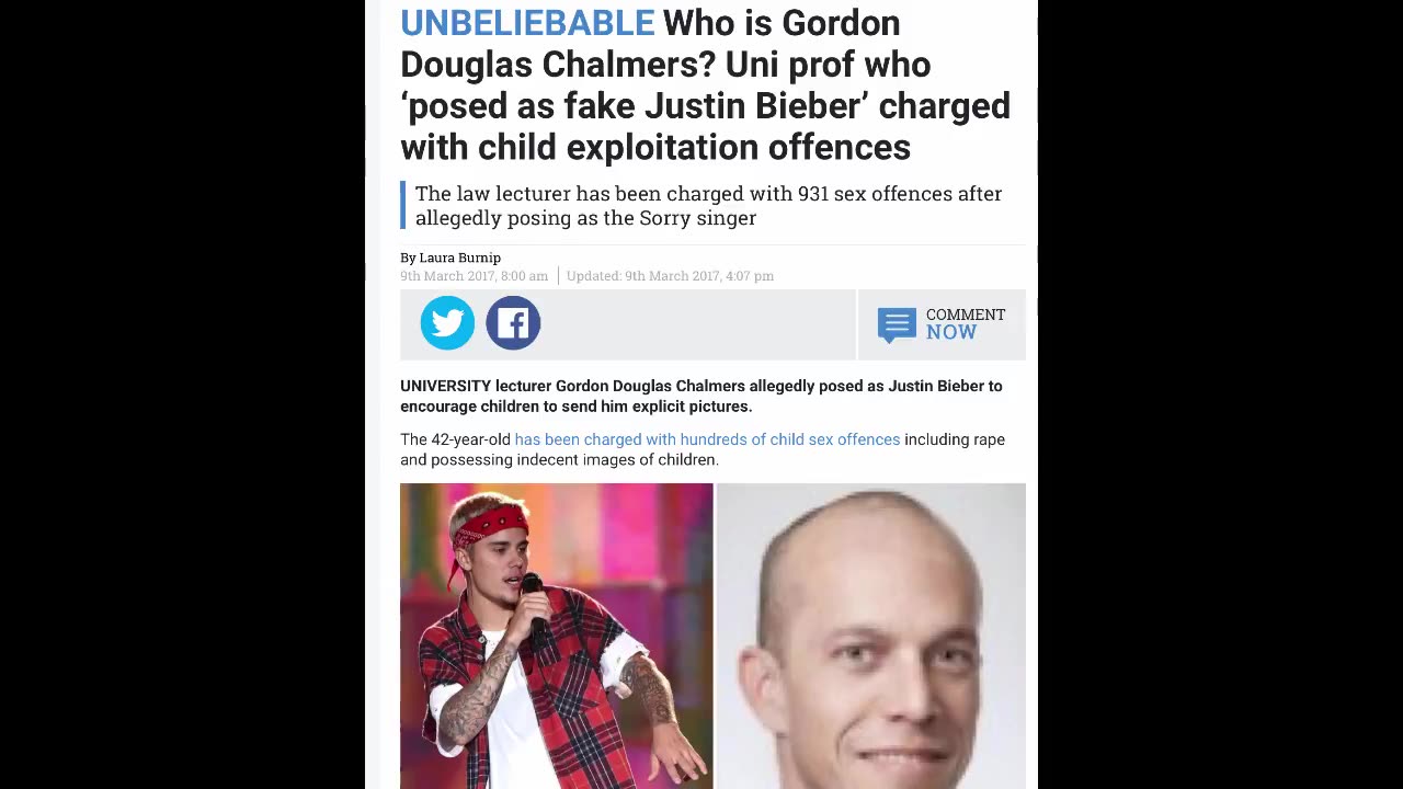 'JUSTIN BIEBER IMPERSONATOR CHARGED WITH 900 CHILD ABUSE OFFENSES!' - 2017
