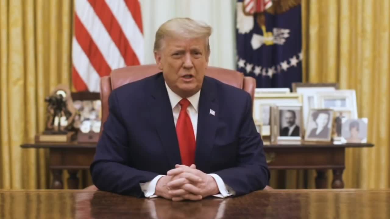 President Trump released a video from the oval office