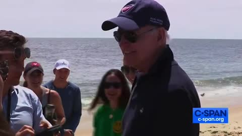 Biden coaxed away from reporters at Delaware beach: "Nope, like no more, No more questions.”