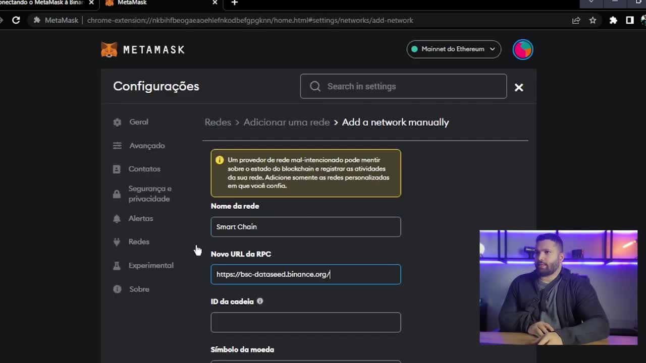 COMO CONFIGURAR REDE BSC NA METAMASK (PASSO A PASSO)