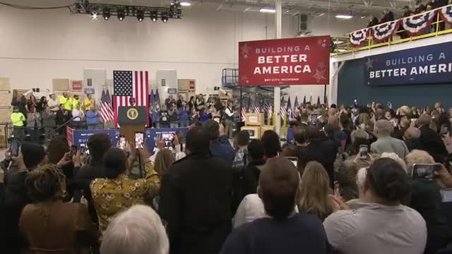 Biden speaks on his economic plan leading to a manufacturing boom in Michigan